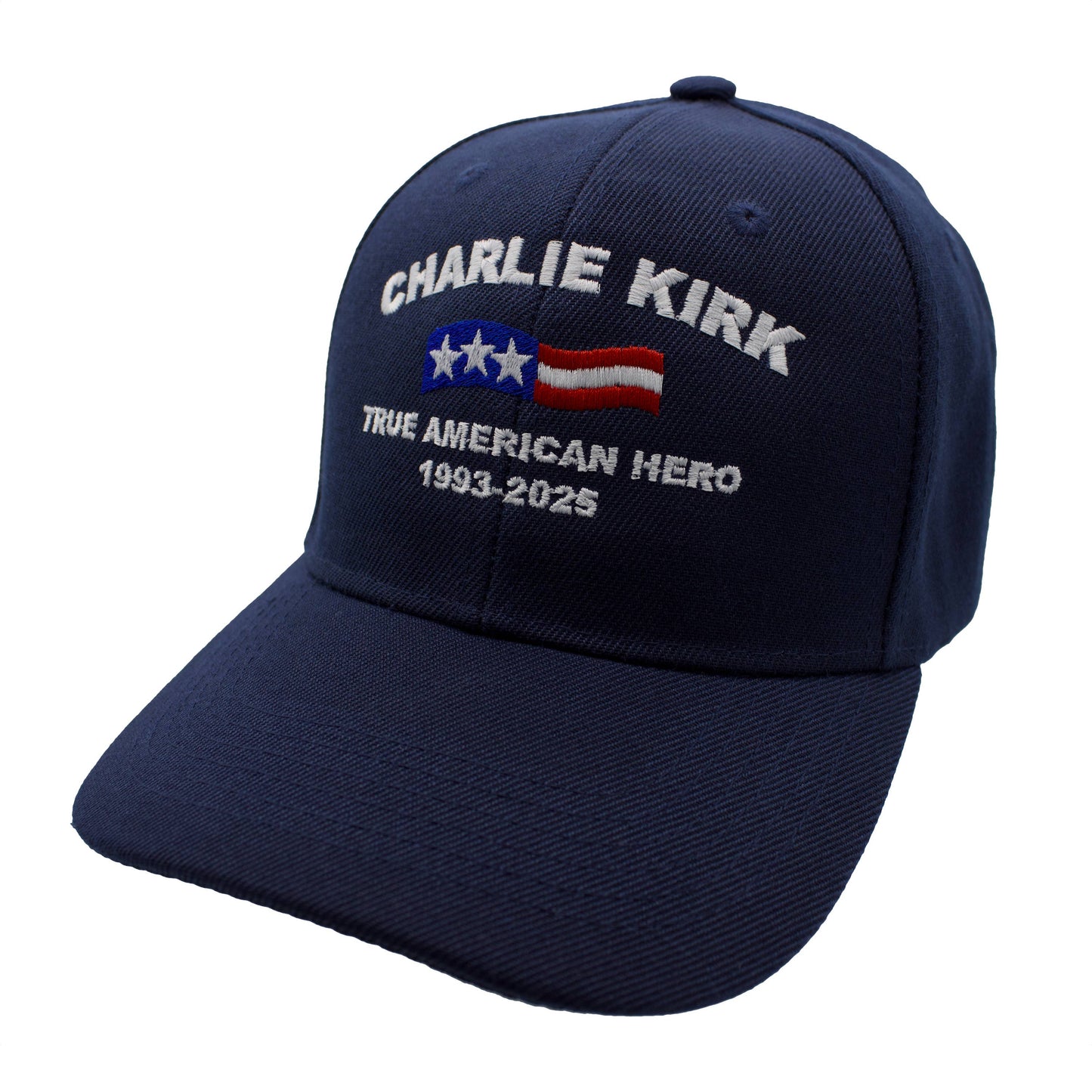 Hat Charlie Kirk True American Hero Cap: Navy Blue